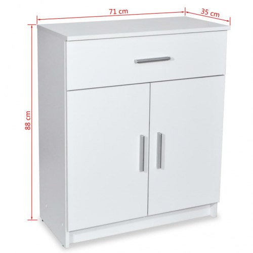 Skænk konstrueret træ 71 x 35 x 88 cm hvid