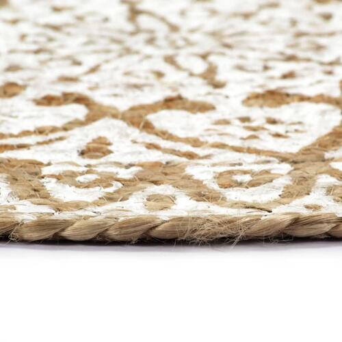 Dækkeservietter 4 stk. rund 38 cm jute hvid