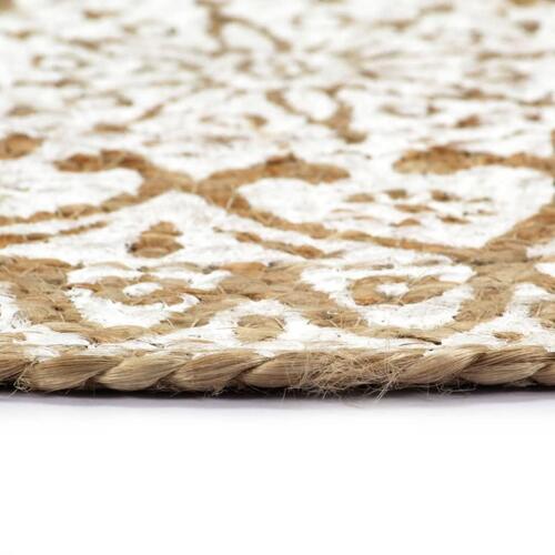 Dækkeservietter 6 stk. rund 38 cm jute hvid