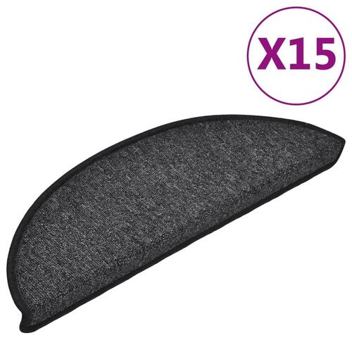 15 stk. trappemåtter 56 x 17 x 3 cm antracitgrå