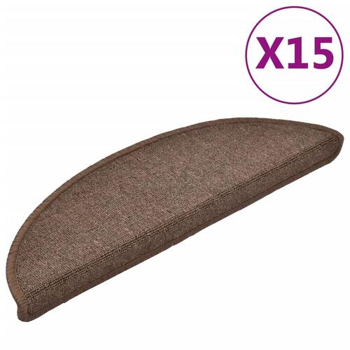 15 stk. trappemåtter 56 x 17 x 3 cm kaffefarvet
