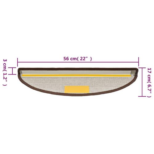15 stk. trappemåtter 56 x 17 x 3 cm kaffefarvet