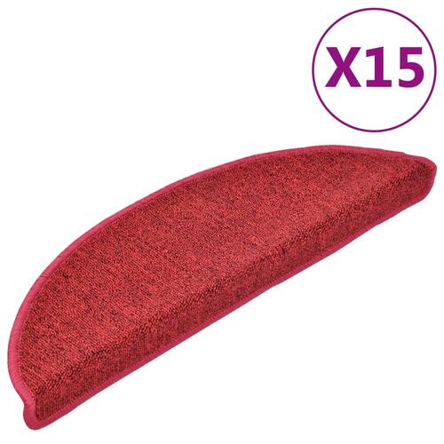 15 stk. trappemåtter 56 x 17 x 3 cm bordeauxrød