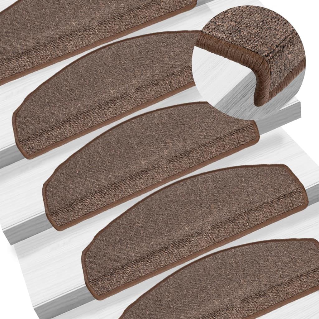 15 stk. trappemåtter 65 x 24 x 4 cm kaffefarvet