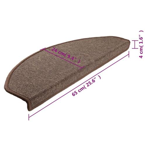 15 stk. trappemåtter 65 x 24 x 4 cm kaffefarvet