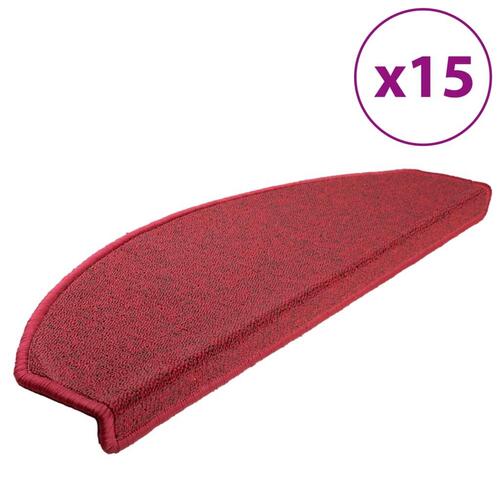 15 stk. trappemåtter 65 x 24 x 4 cm bordeauxrød