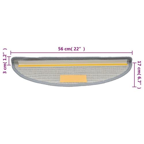 15 stk. trappemåtter 56x17x3 cm grå