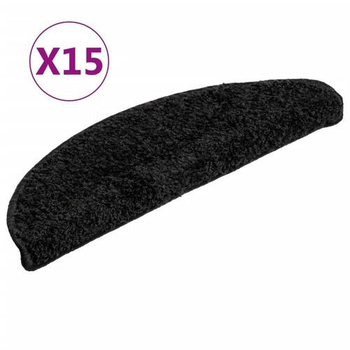 15 stk. trappemåtter 56x17x3 cm sort