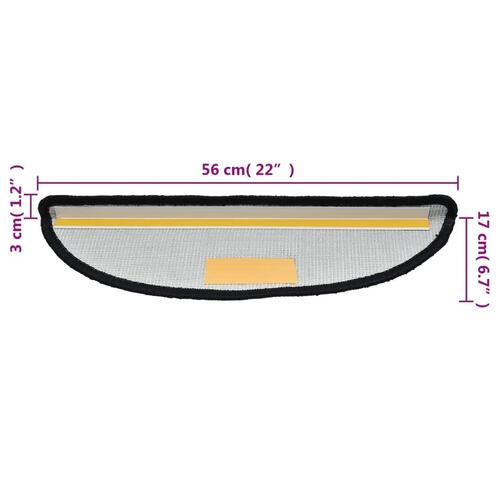 15 stk. trappemåtter 56x17x3 cm sort