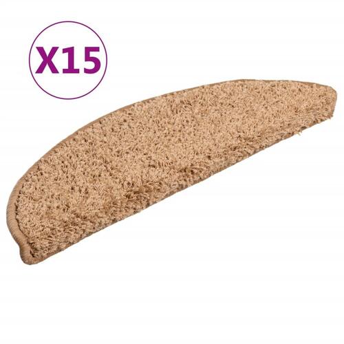15 stk. trappemåtter 56x17x3 cm beige