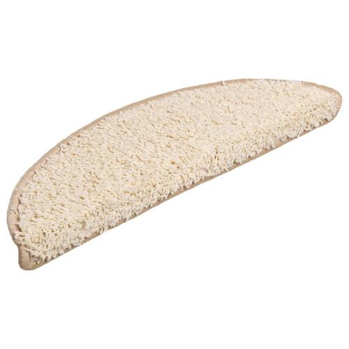 15 stk. trappemåtter 56x17x3 cm cremefarvet