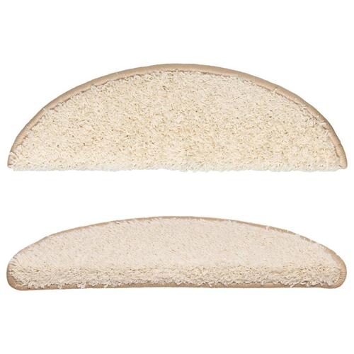 15 stk. trappemåtter 56x17x3 cm cremefarvet