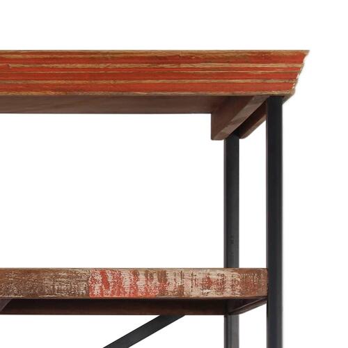 Skænk med hylder 120x35x200 cm massivt genbrugstræ
