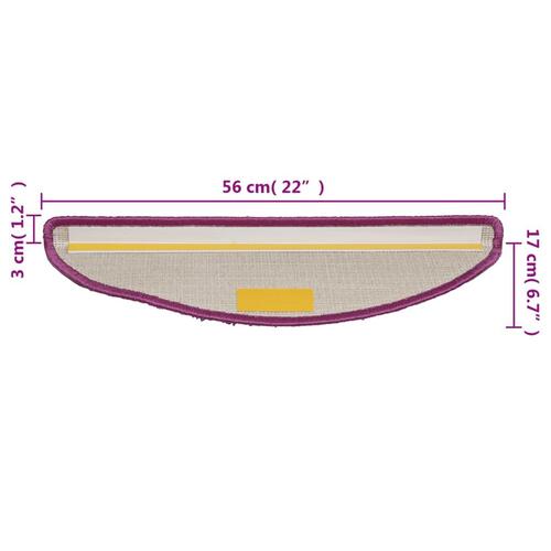 15 stk. trappemåtter 56x17x3 cm violet