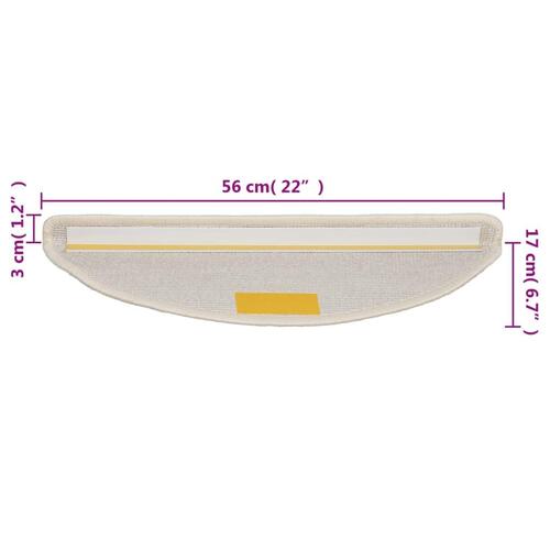 15 stk. trappemåtter 56x17x3 cm hvid