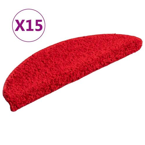 15 stk. trappemåtter 56x17x3 cm rød
