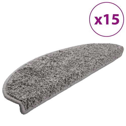 15 stk. trappemåtter 65x21x4 cm grå