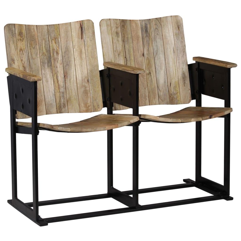 2-personers bænk massivt mangotræ og stål