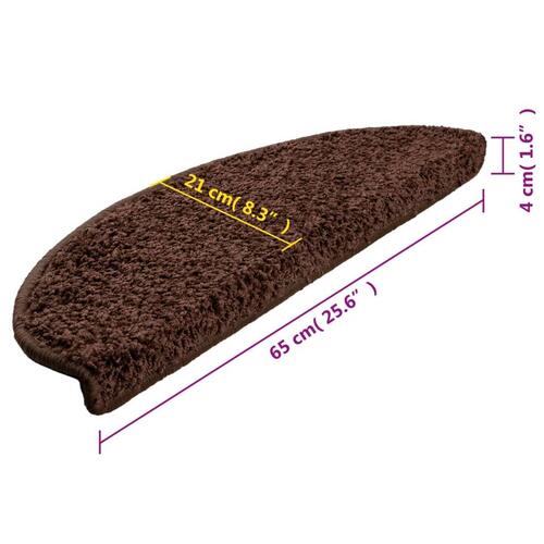 15 stk. trappemåtter 65x21x4 cm brun