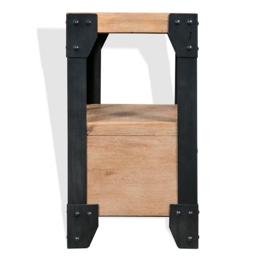 Natbord i massiv akacietræ med stål - 40 × 30 × 54 cm