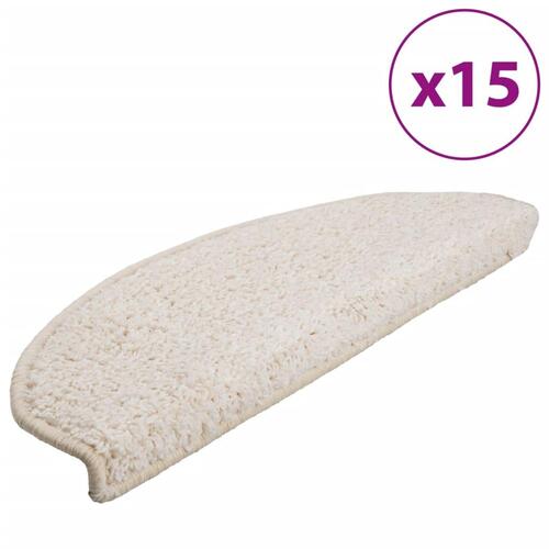 15 stk. trappemåtter 65x21x4 cm hvid
