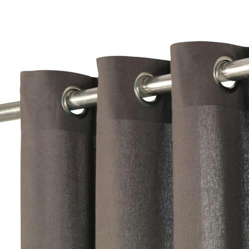 Gardiner med metalringe 2 stk. 140 x 245 cm bomuld antracitgrå