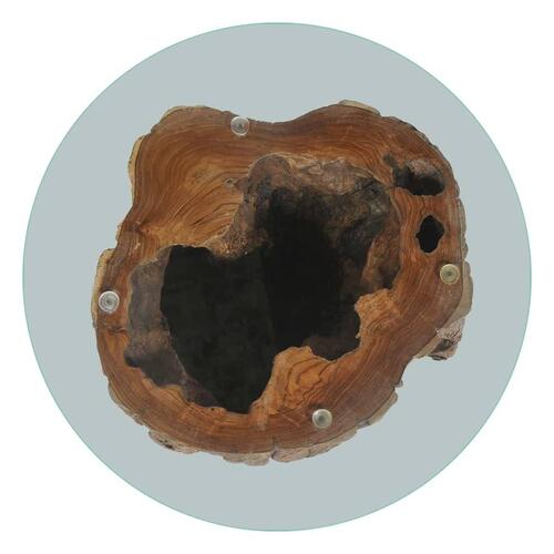 Sofabord 50x40 cm teaktræ glas