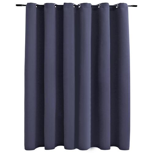 Mørklægningsgardin med metalringe 290 x 245 cm antracitgrå