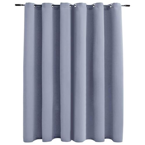 Mørklægningsgardin med metalringe 290 x 245 cm grå