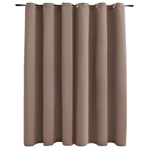 Mørklægningsgardin med metalringe 290 x 245 cm gråbrun