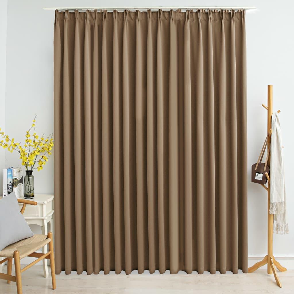 Mørklægningsgardin med kroge 290 x 245 cm gråbrun