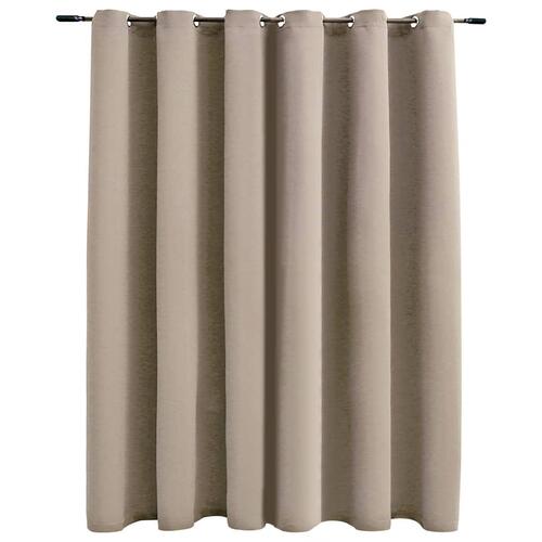 Mørklægningsgardin med metalringe 290 x 245 cm beige