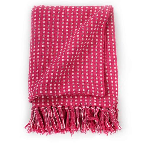 Plaid 125x150 cm bomuld firkanter lyserød