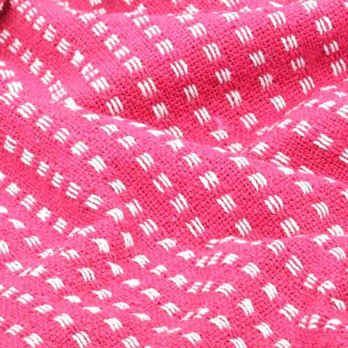 Plaid 125x150 cm bomuld firkanter lyserød