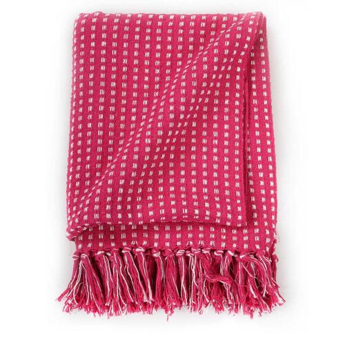 Plaid 160x210 cm bomuld firkanter lyserød