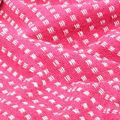 Plaid 160x210 cm bomuld firkanter lyserød