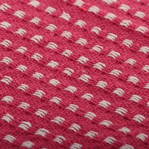 Plaid 220x250 cm bomuld firkanter lyserød