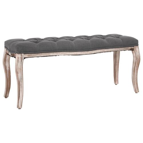 Bænk 110x38x48 cm lærred massivt træ mørkegrå