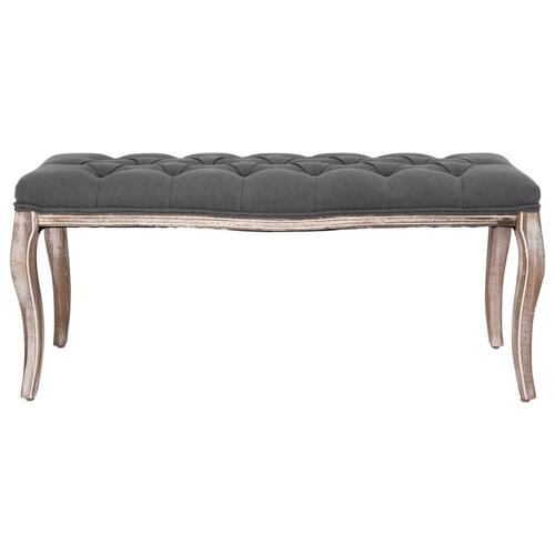 Bænk 110x38x48 cm lærred massivt træ mørkegrå