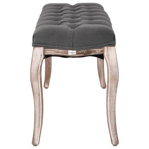 Bænk 110x38x48 cm lærred massivt træ mørkegrå