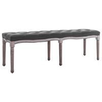 Bænk 150x40x48 lærred massivt træ mørkegrå