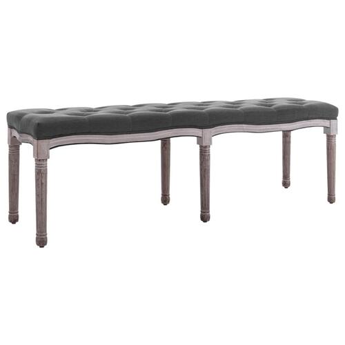 Bænk 150x40x48 lærred massivt træ mørkegrå