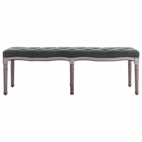 Bænk 150x40x48 lærred massivt træ mørkegrå
