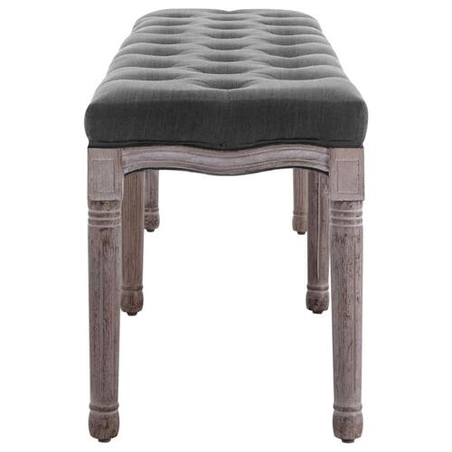 Bænk 150x40x48 lærred massivt træ mørkegrå