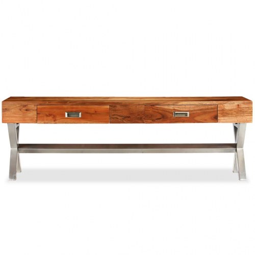 Tv-bord med skuffer 140 cm massivt akacietræ