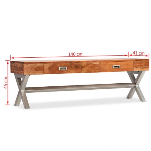 Tv-bord med skuffer 140 cm massivt akacietræ