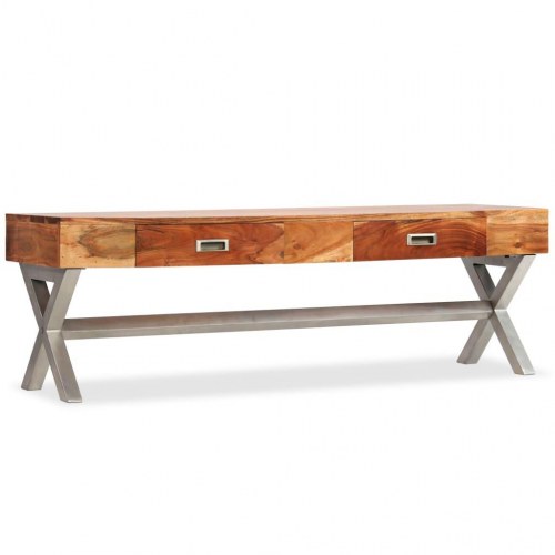 Tv-bord med skuffer 140 cm massivt akacietræ