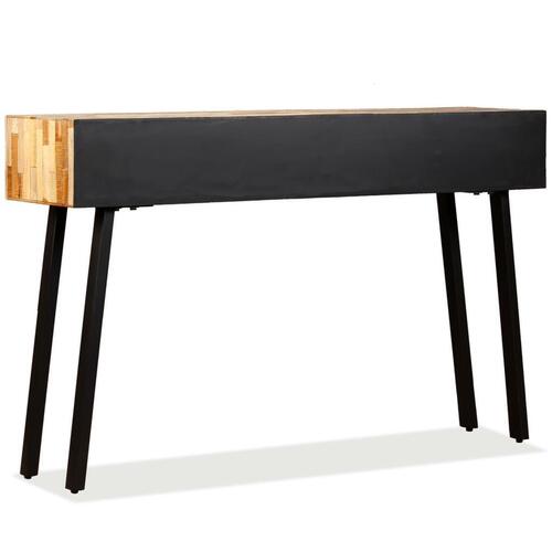 Aflastningsbord massivt genbrugsteak 120 x 30 x 76 cm