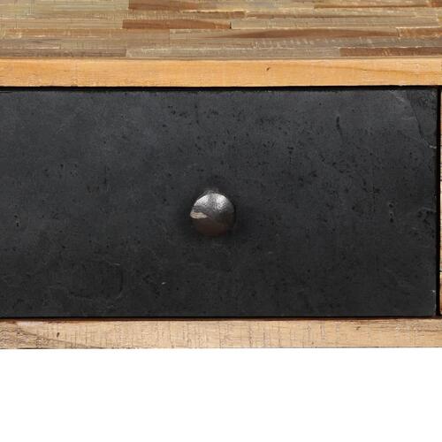 Aflastningsbord massivt genbrugsteak 120 x 30 x 76 cm