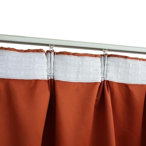Lysdæmpende gardiner med kroge 2 stk. 140 x 225 cm rustfarve